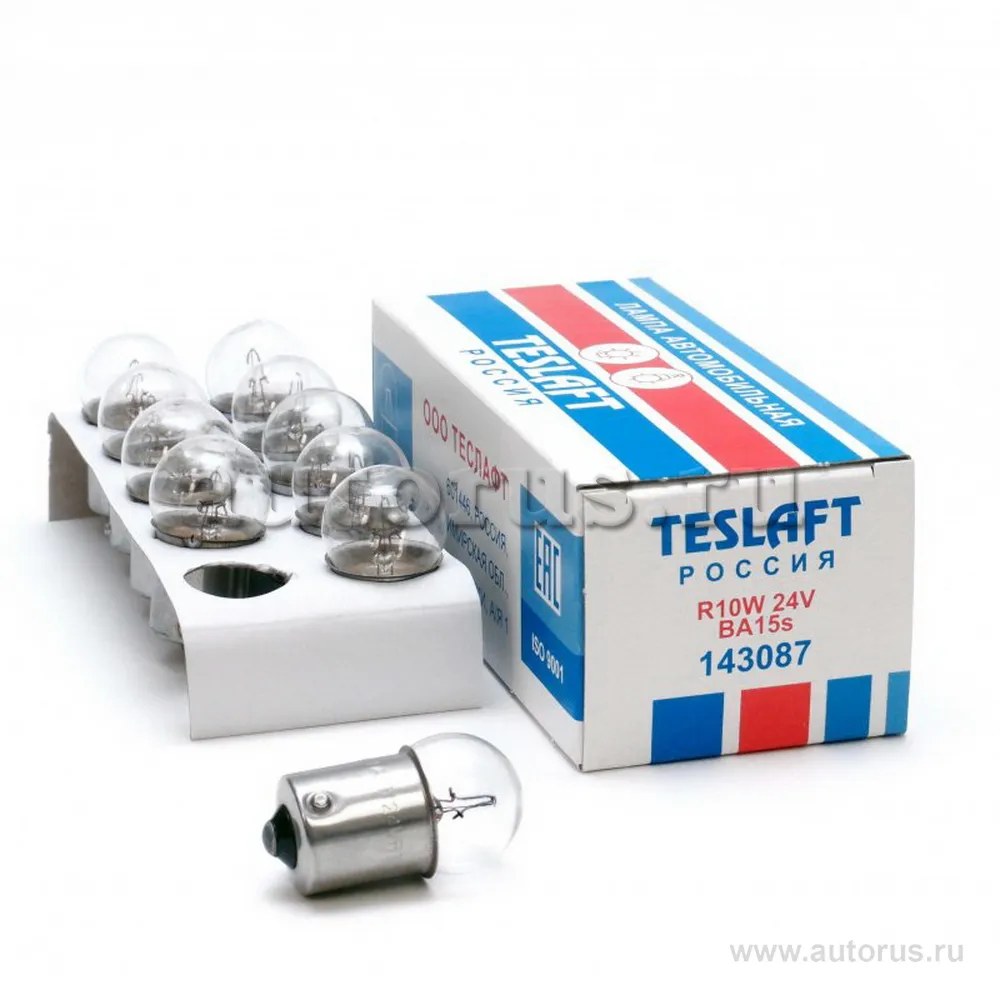 Лампа 24V R10W 10W BA15s Teslaft 1 шт. картон 143087