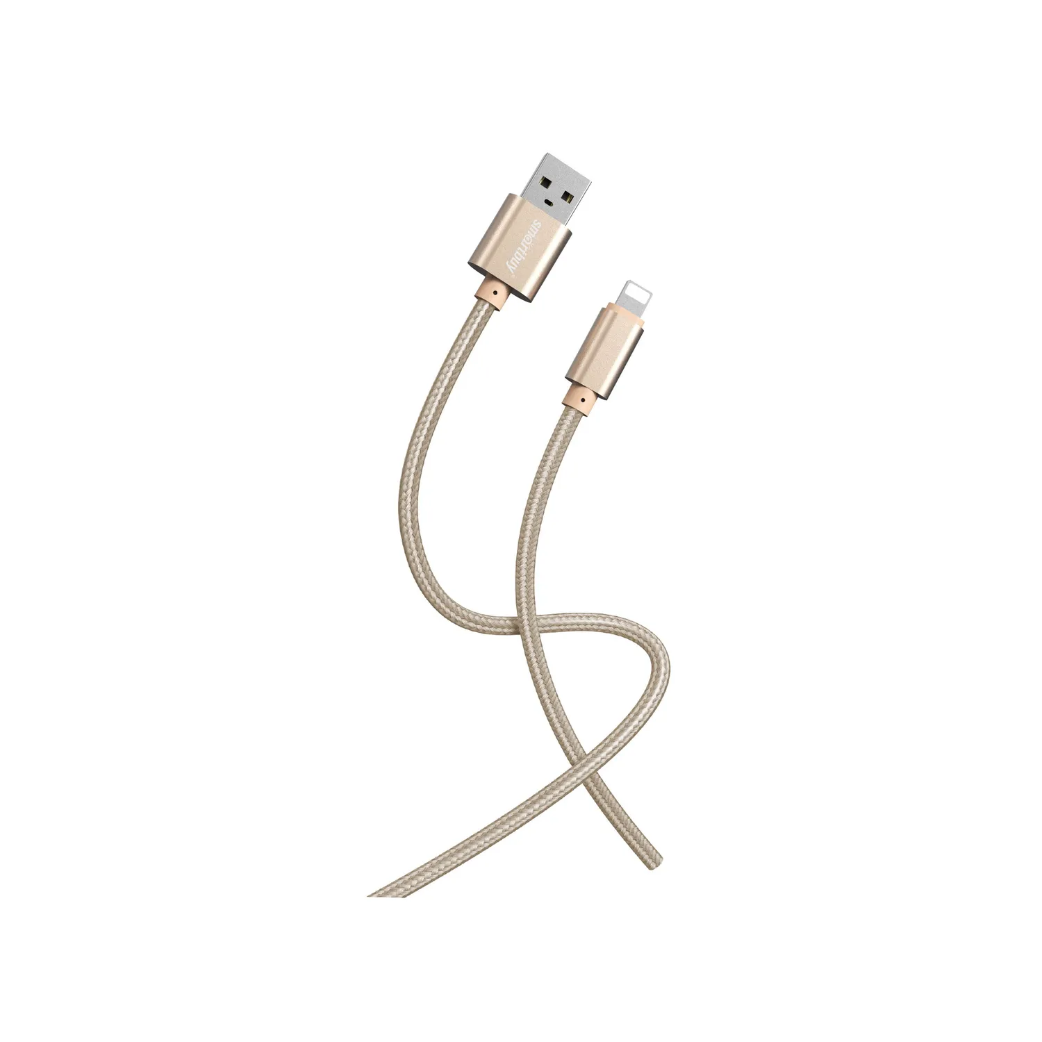 Кабель для зарядки и передачи данных S02 LIGHTNING золотистый, 3 а, 1 м, SMARTBUY IK-512-S02G