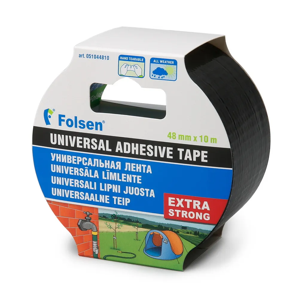 Тканевая влагоустойчивая лента Folsen 48 мм x10 м черная Folsen 051044810