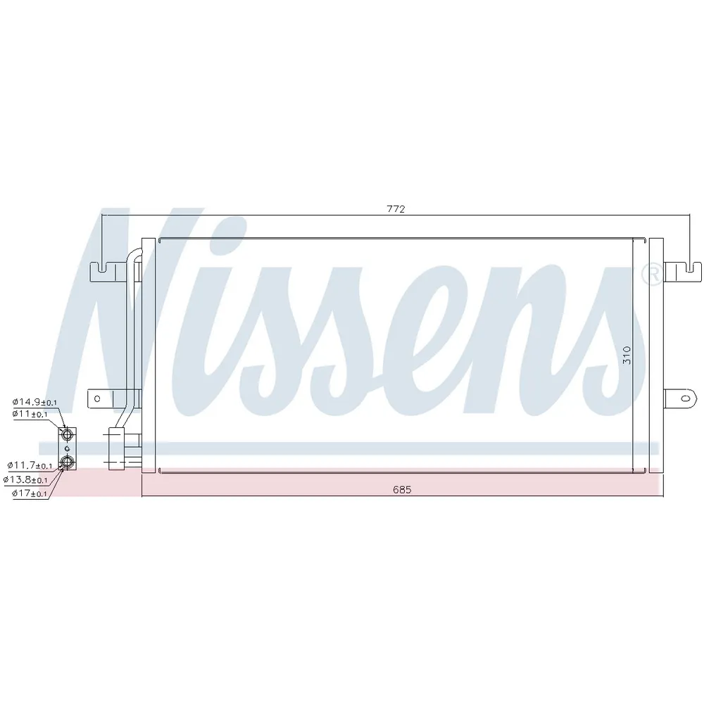 Радиатор кондиционера VW TRANSPORTER T-4 96- PAD FIT NISSENS 94524