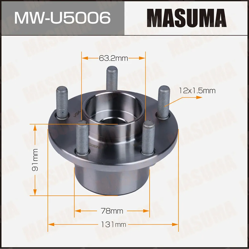 Ступица с подшипником FORD FOCUS/C-MAX 03- с АБС MASUMA MWU5006