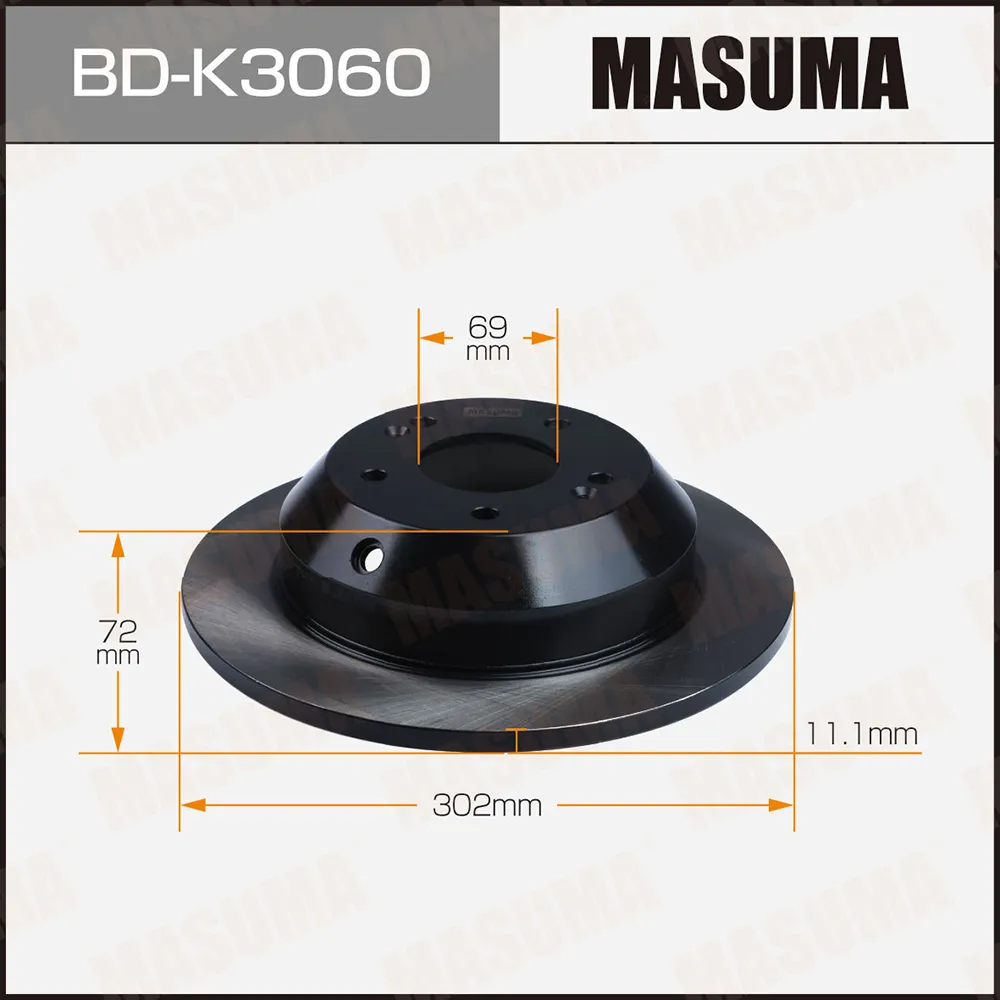 Диск тормозной MASUMA rear KIA SORENTO II уп.2 MASUMA BD-K3060
