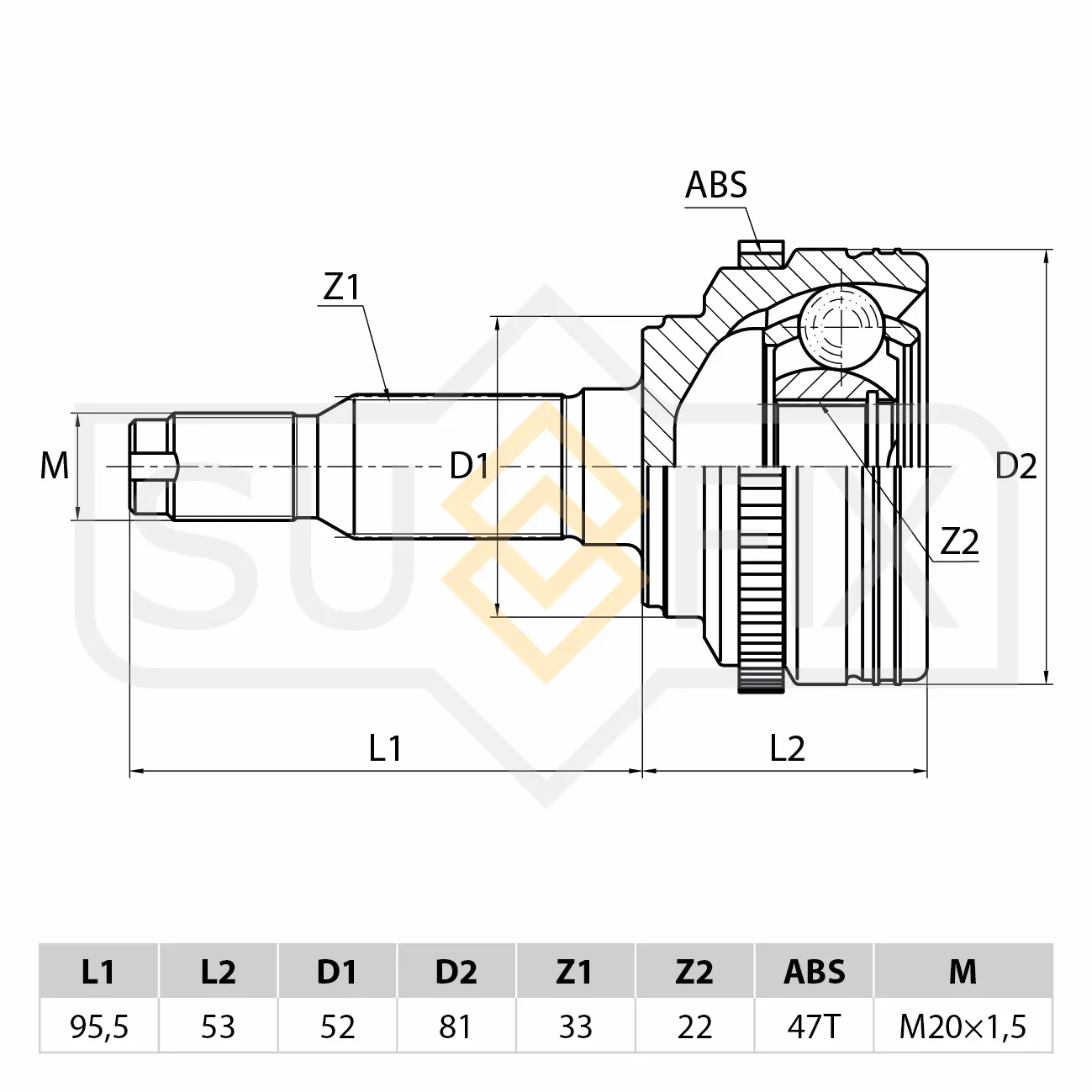 ШРУС SUFIX ST-1009