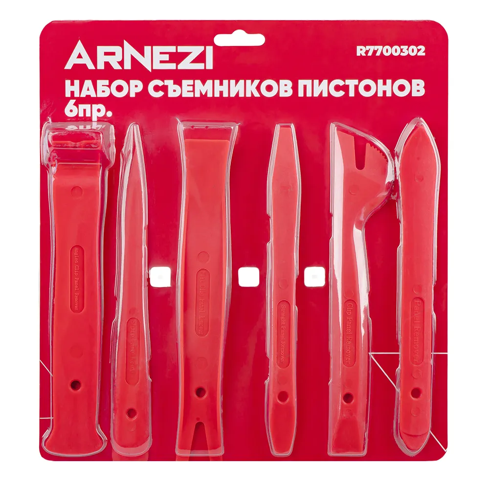 Набор пластиковых съемников для пистонов, 6пр. ARNEZI R7700302