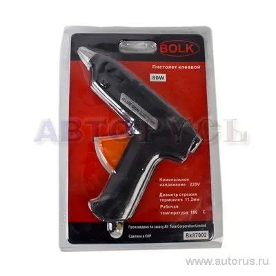 Пистолет клеевой из ударопрочного пластика D11 мм 180C 80Вт 220В BOLK BK87002