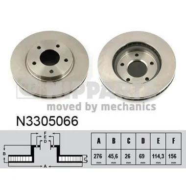 Диск тормозной передний вент.[ NIPPARTS N3305066