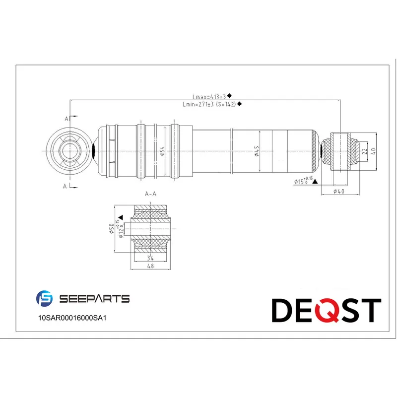 Амортизатор подвески задн OPEL ZAFIRA 05-\ VAUXHALL ZAFIRA Mk II 05- DEQST 10SAR00016000