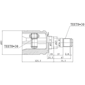 ШРУС внутренний 30X47X30 TOYOTA LAND CRUISER PRADO 120 PATRON PCV1777