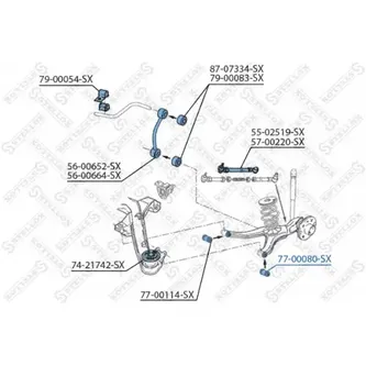 Сайлентблок задн. рычага Opel Vectra 2.0-2.5 88-95/Omega 86> STELLOX 77-00080-SX
