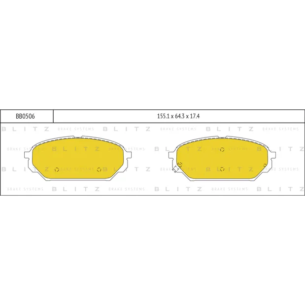 Колодки тормозные дисковые передние HYUNDAI ix55 08-> BLITZ BB0506
