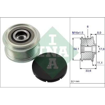 Шкив генератора (с крышкой) PSA/FORD/LAND ROVER/VOLVO INA 535 0059 10