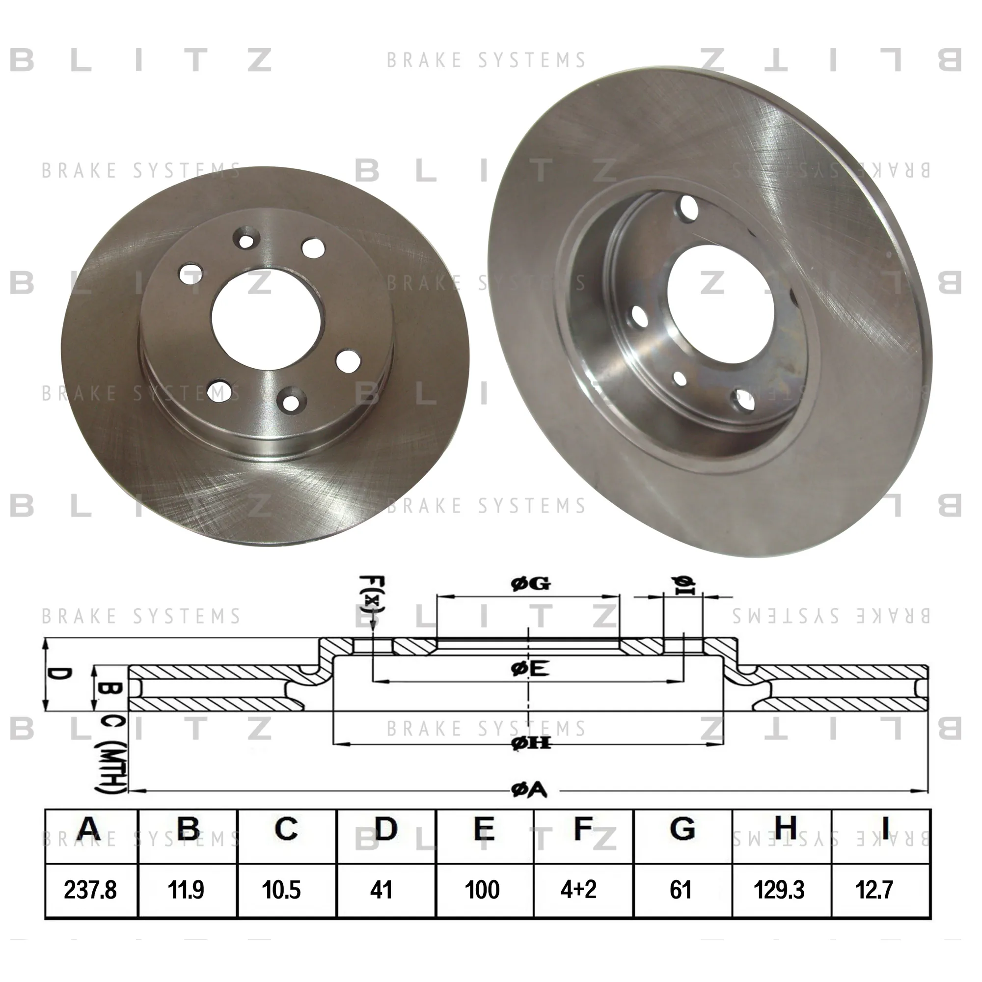 Диск тормозной передний RENAULT LOGAN/SANDERO/CLIO 04-> BLITZ BS0104