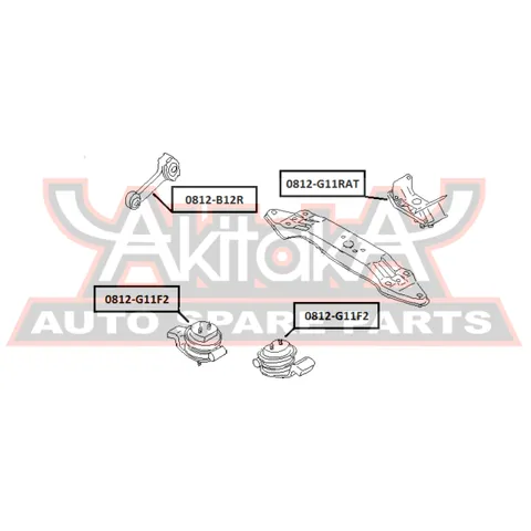 Подушка двигателя задняя ASVA 0812B12R