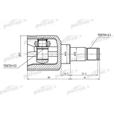 ШРУС внутренний 23x40x22 FORD FOCUS II 04- PATRON PCV3085