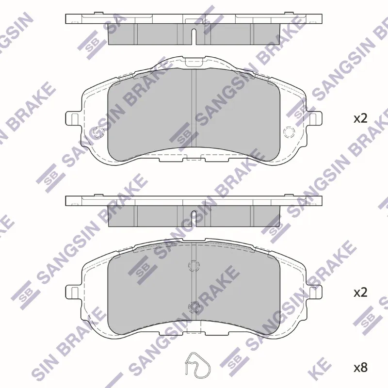 Колодки передние PEUGEOT 308 II SP4210 SANGSIN BRAKE SP4210