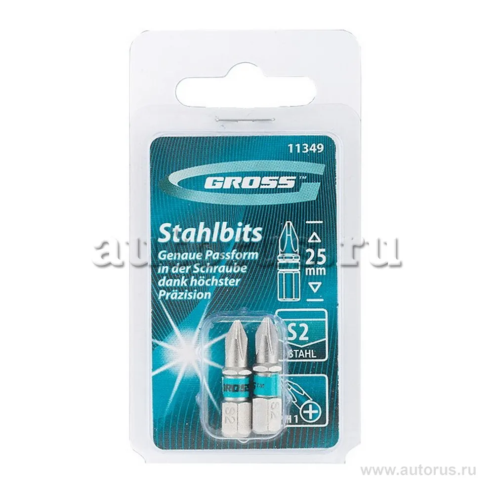 Набор бит PH1x25, сталь S2, 2шт GROSS 11349
