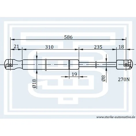Амортизатор багажника STARKE 184160