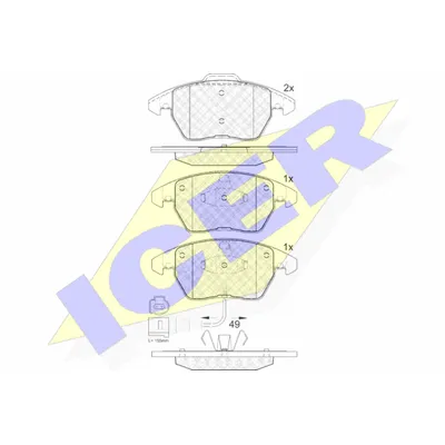 Колодки передние AD VW SEAT SKODA PA 03->06 ICER 181567