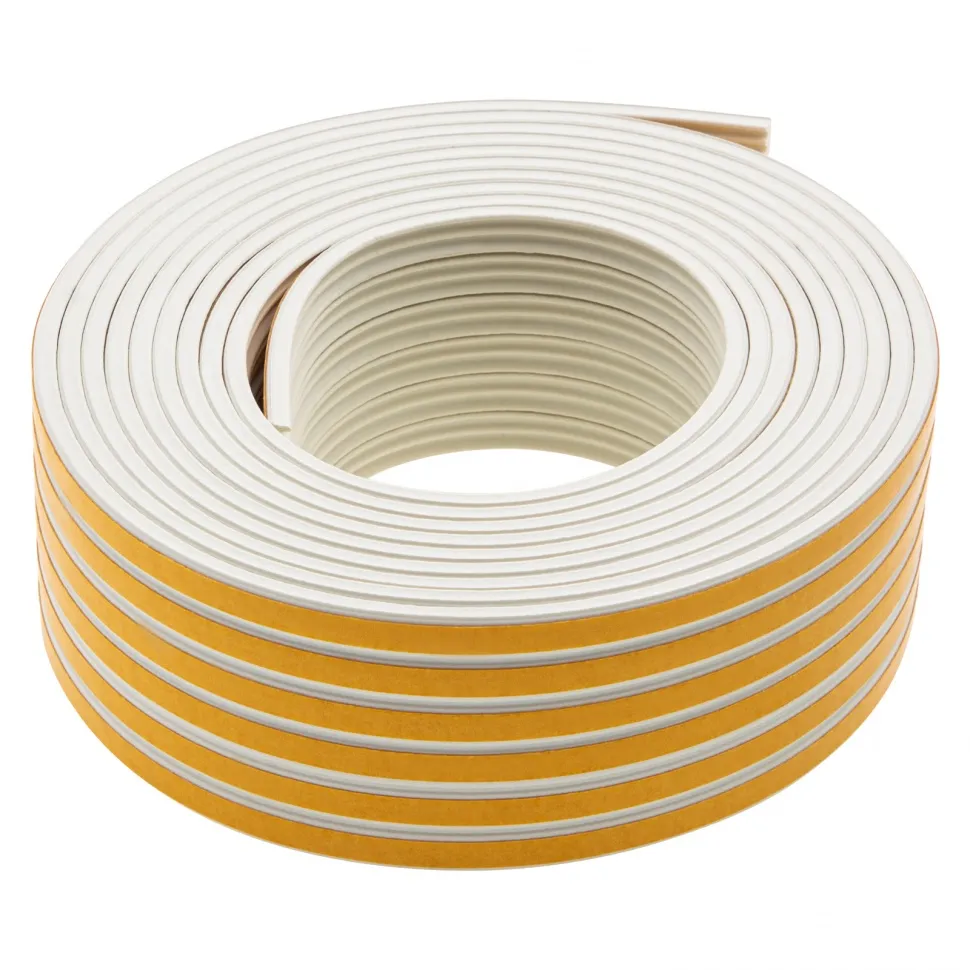 Уплотнитель резиновый, 24 м, профиль E, белый СИБРТЕХ 88905