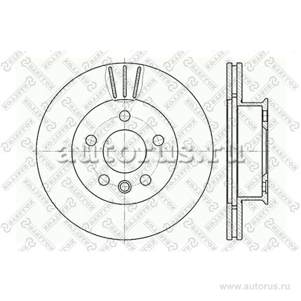 Диск тормозной передний VW T4 2.0-2.5D 90-96 STELLOX 60204733V_SX