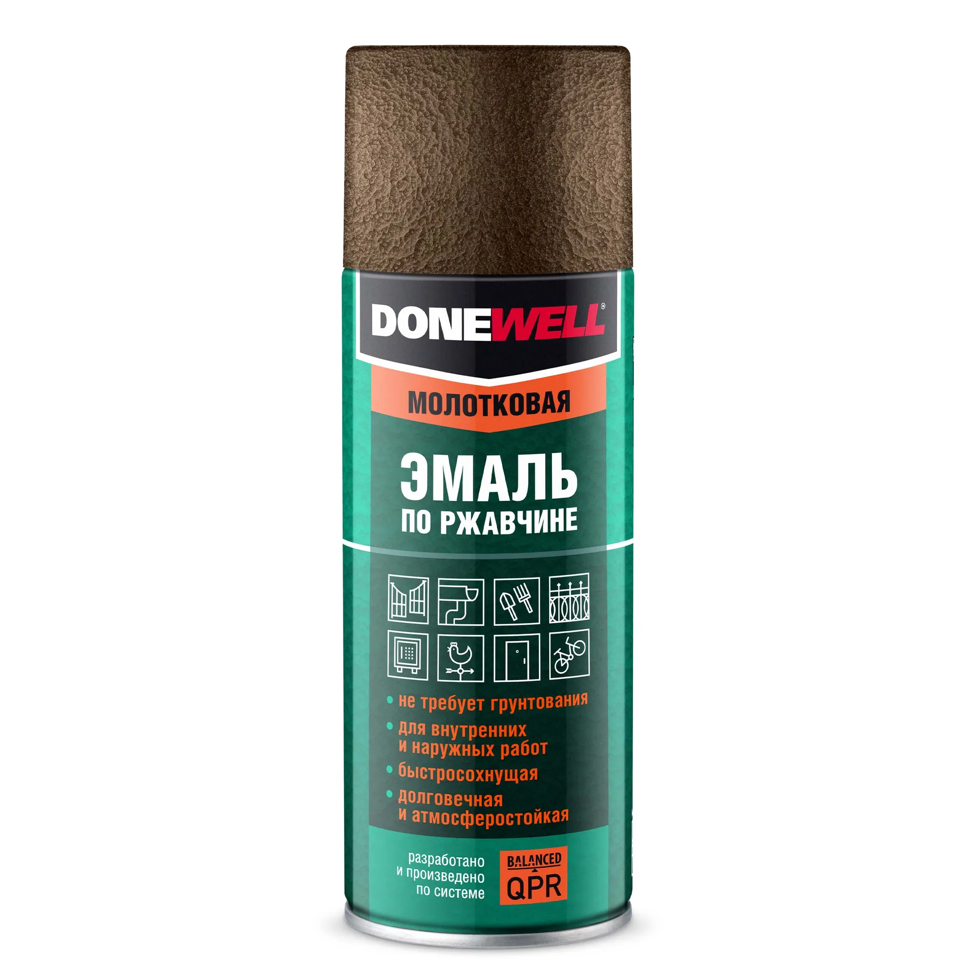 Эмаль по ржавчине молотковая Чёрная медь 520 мл DONEWELL DW-3015