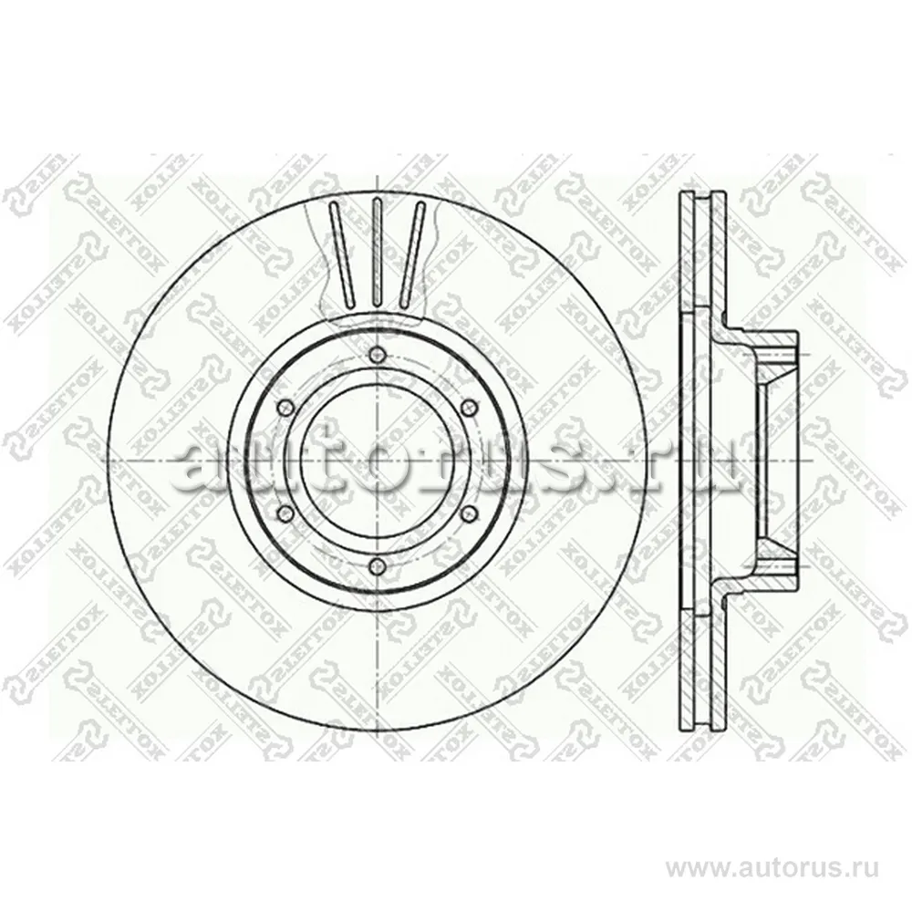 Диск тормозной передний RENAULT MASTER 1.9DTI-2. 280X24/61.5 STELLOX 60203920V_SX