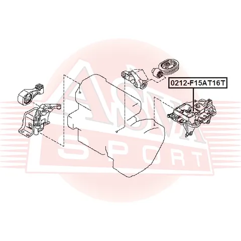 Опора двигателя(КПП) ASVA 0212-F15AT16T