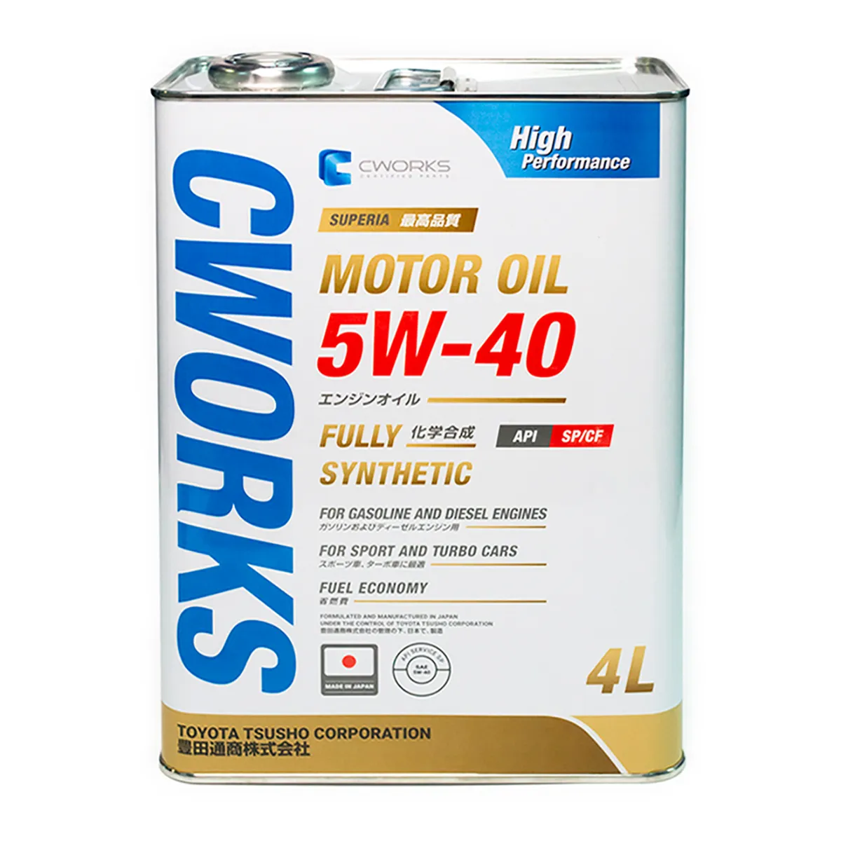 Масло моторное CWORKS SUPERIA 5W-40 синтетическое 4 л A13SR2004