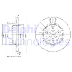 Диск тормозной передний FORD GALAXY I/VW SHARAN 98->2010 /VENT D=288MM DELPHI BG3025