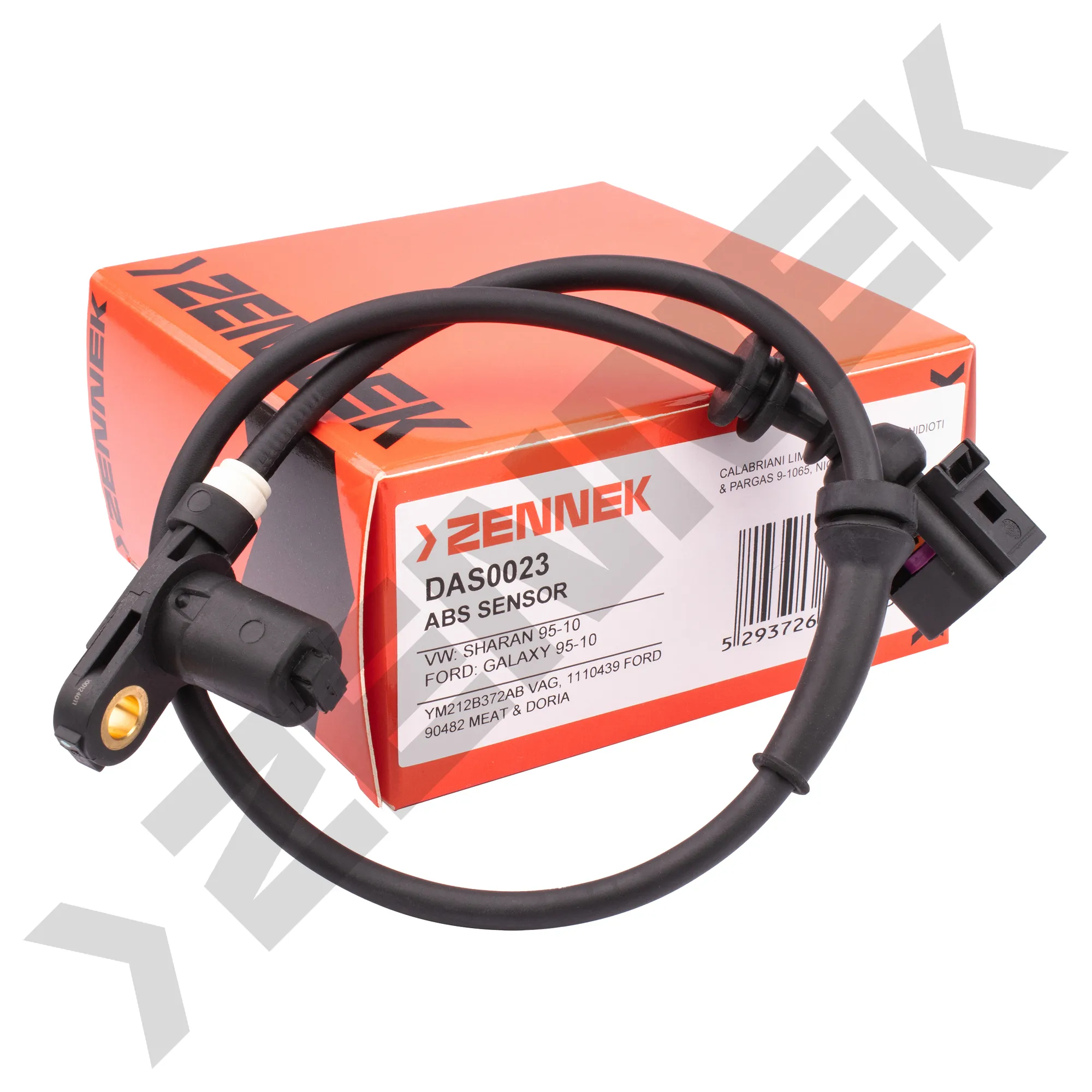 Датчик ABS передний правый VW SHARAN 95-10, FORD GALAXY 95-10 ZENNEK DAS0023