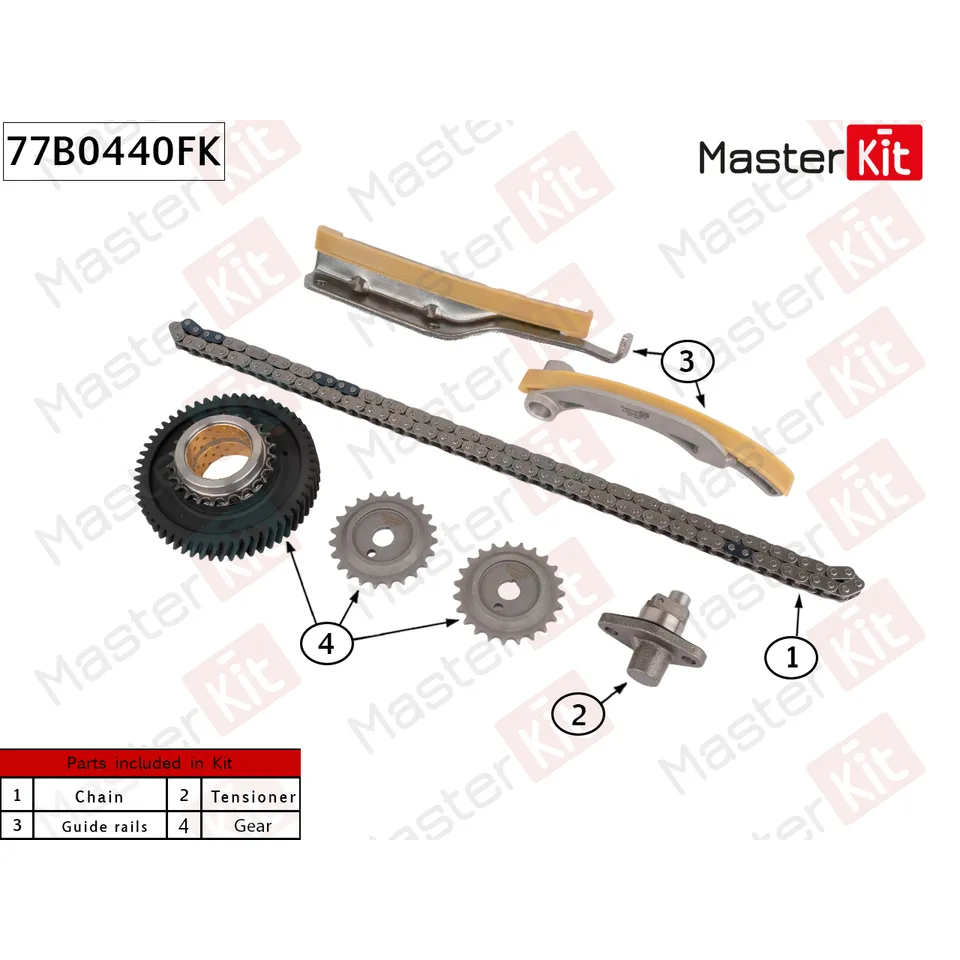 Комплект цепи ГРМ MITSUBISHI 4M42 MASTERKIT 77B0440FK