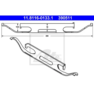 Пружинка колодок перед (для европейского рынка) MB/BMW/VOLVO ATE 11.8116-0133.1