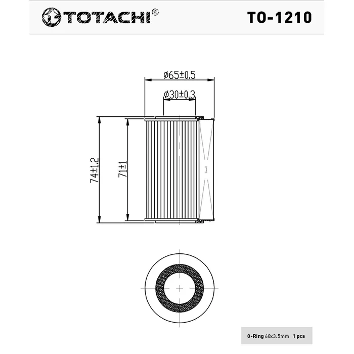 Фильтр масляный TOTACHI TO-1210 O-406 L321-14-302 MANN HU 711/2x TOTACHI TO-1210