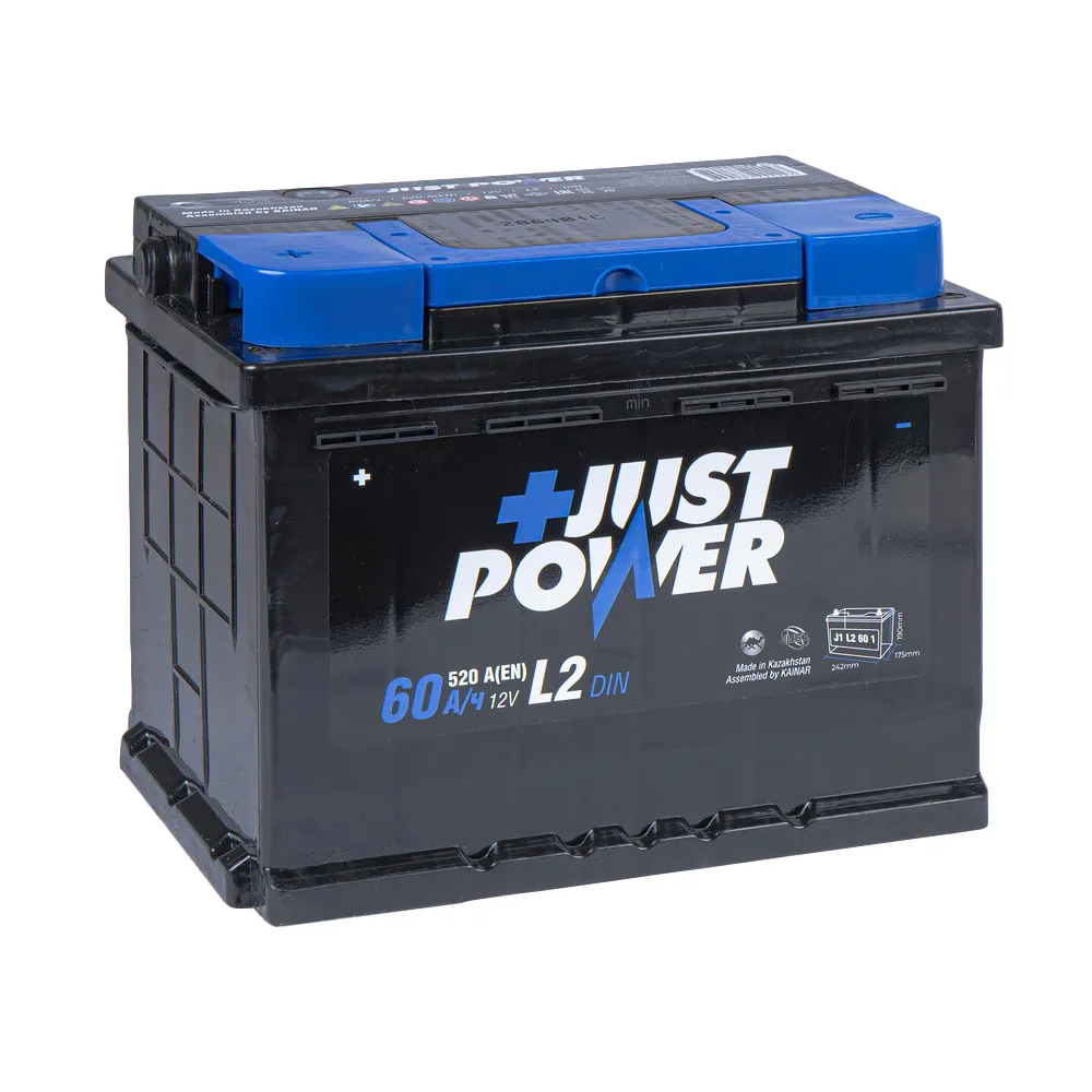 Аккумулятор JUST POWER+ 60 А/ч прямой L+ 242x175x190 L2 EN 520 А