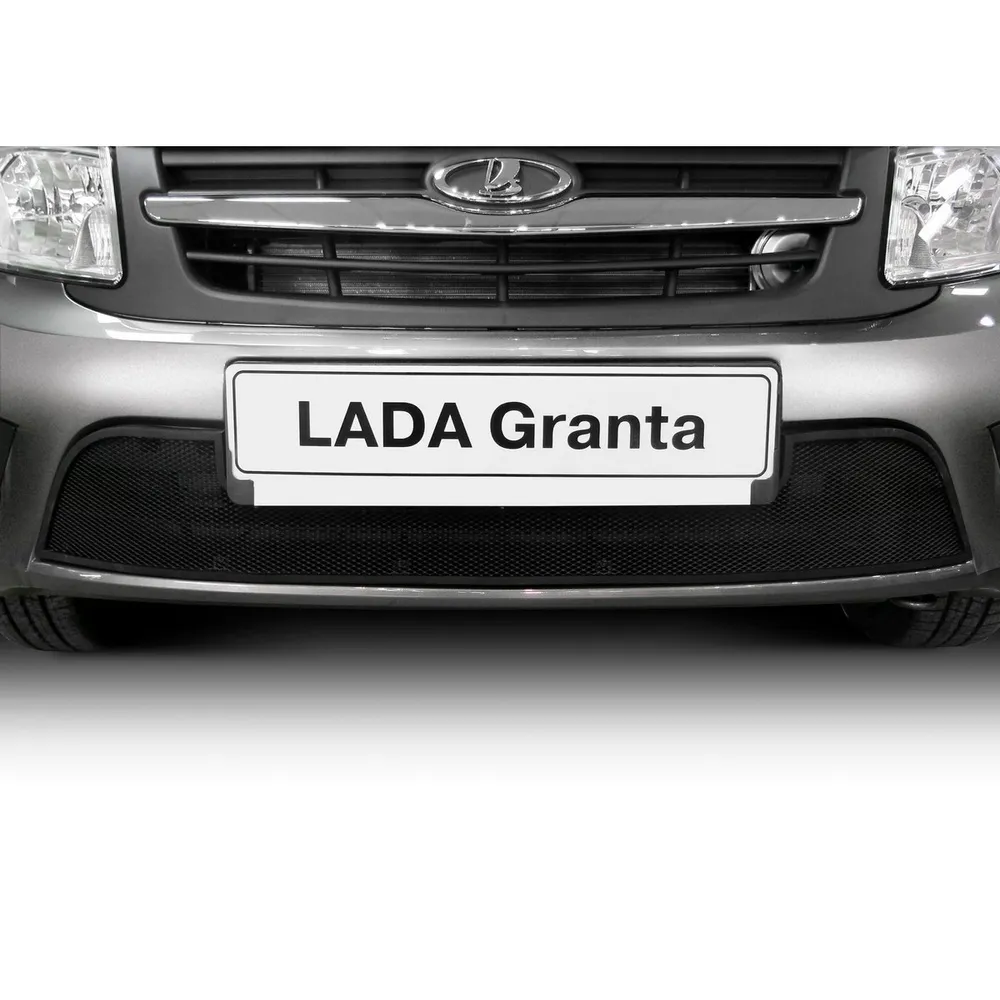 Защитная решетка радиатора Rival для Lada Granta седан 2015-2018, лифтбек 2014-2018, алюминий, RR.6002.1