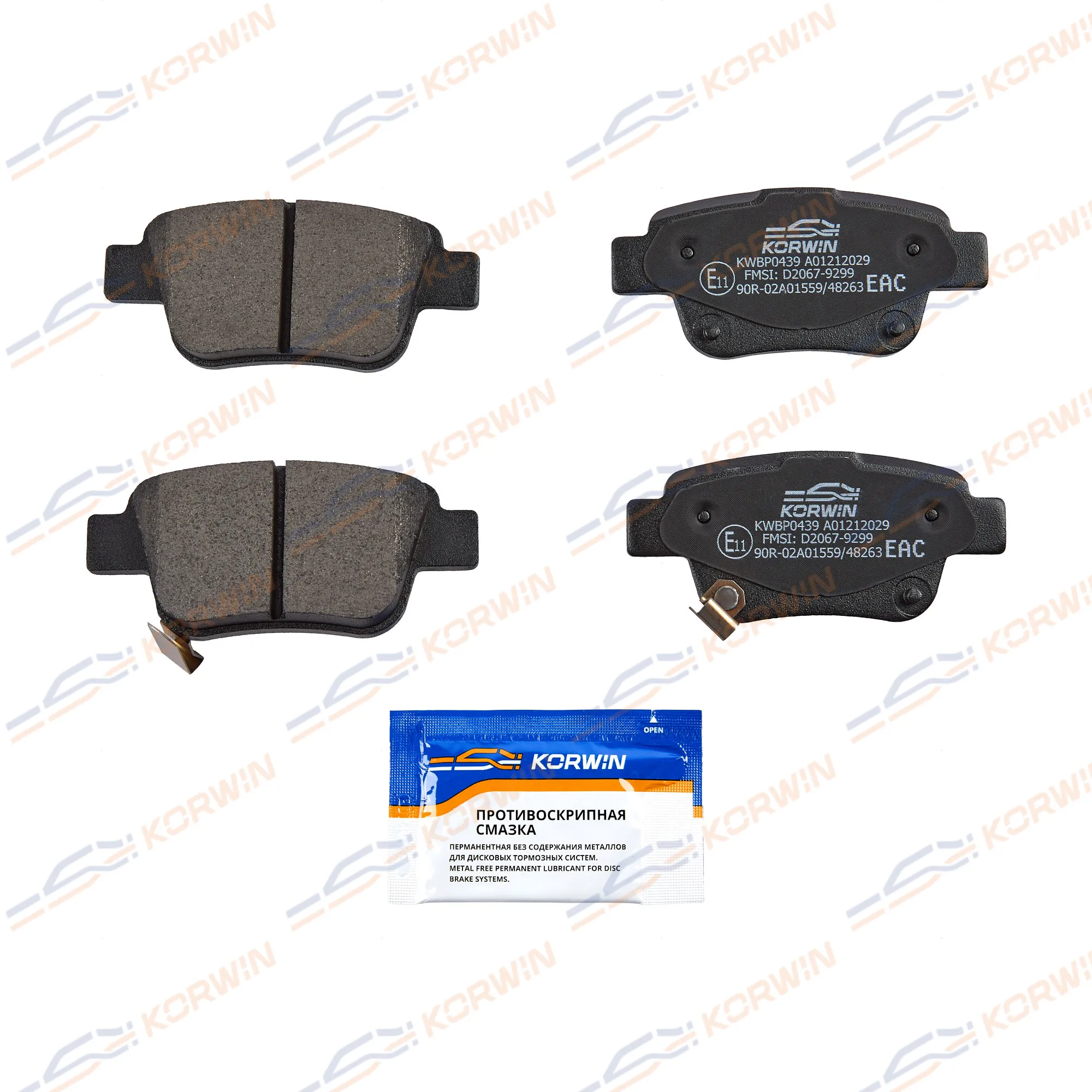 Колодки тормозные зад. Toyota Avensis (T25_) 03-08/Corolla Verso 04-09 KORWIN KWBP0439