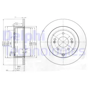 Диск тормозной задний HYUNDAI SANTA FE II /D=302MM DELPHI BG4136