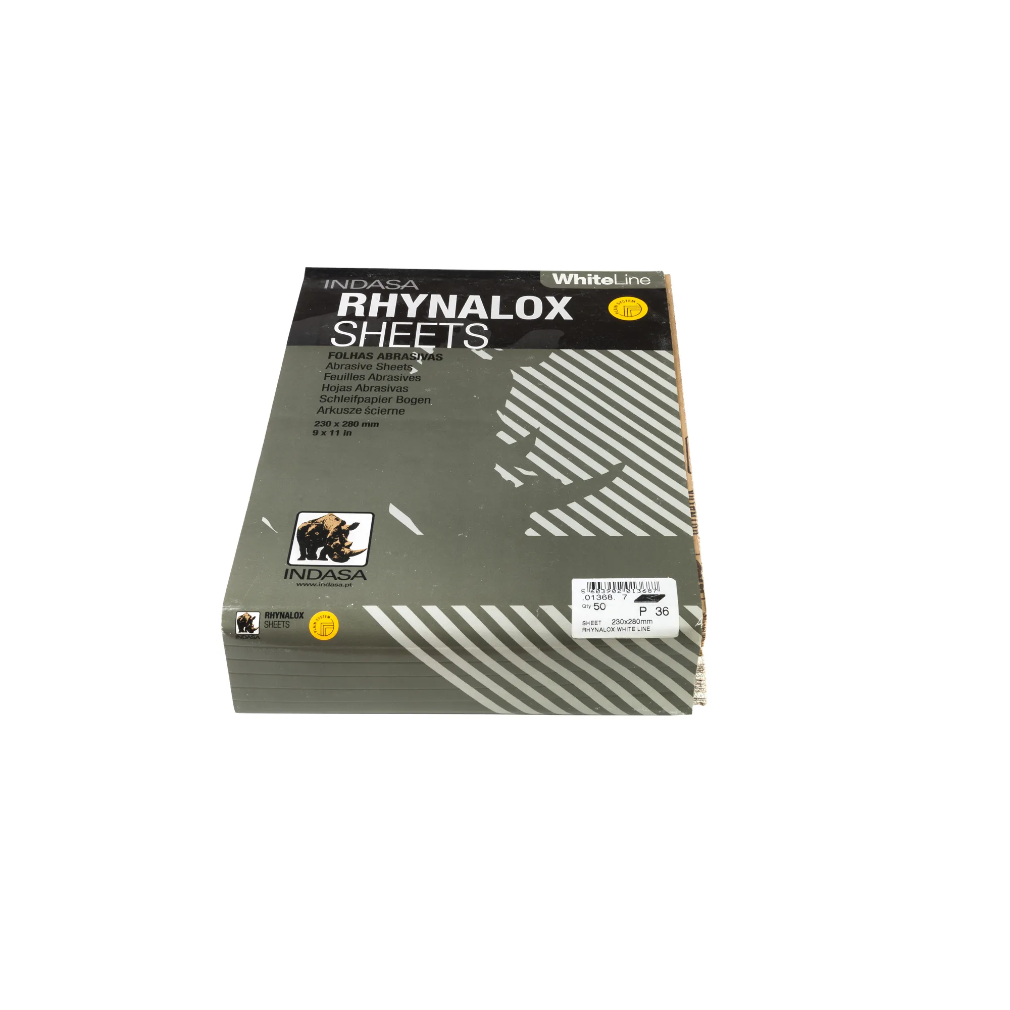 Лист RHYNALOX 230ммx280мм Р36 (1уп.х50шт) Indasa 01368