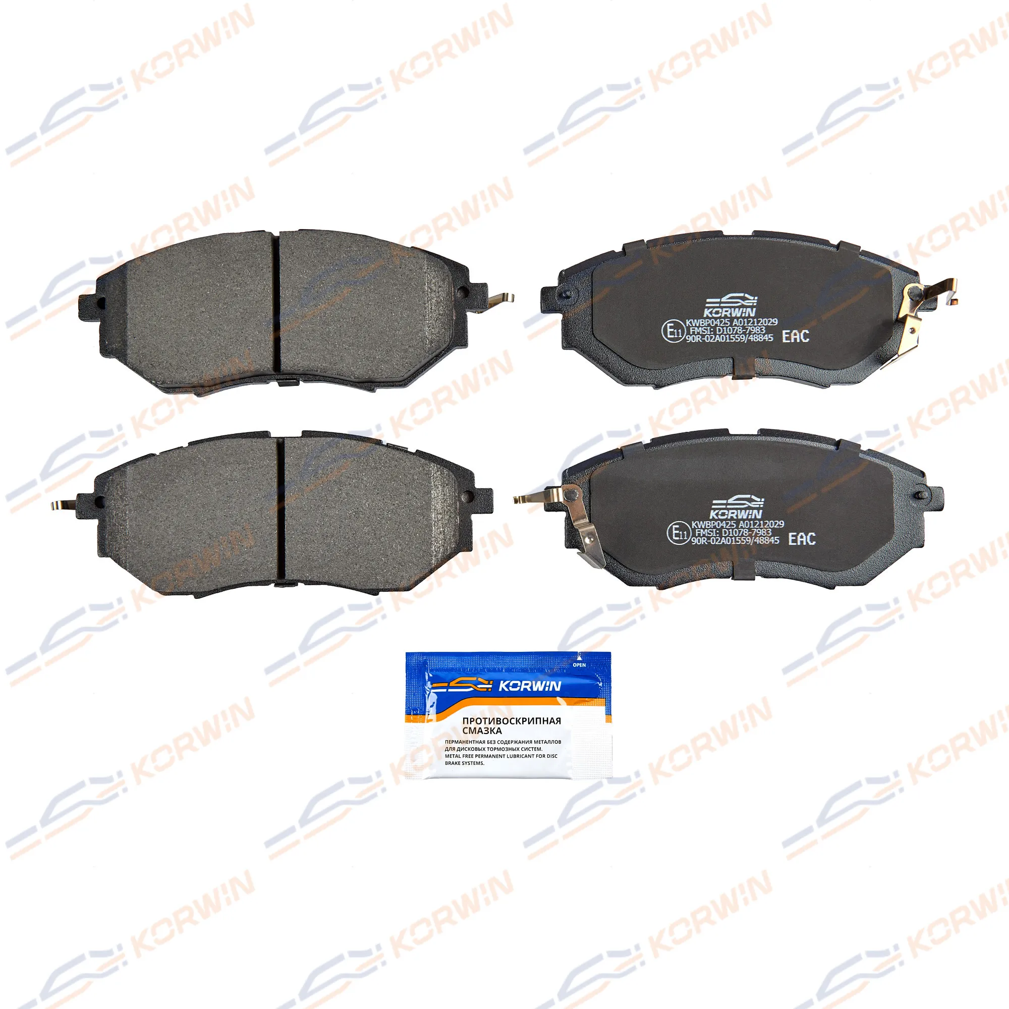 Колодки тормозные перед. Subaru Forester (SJ) 12-/Outback (BP/BR/BS)/Legacy 03- KORWIN KWBP0425