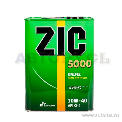 Масло моторное ZIC 5000 CL-4 10W-40 полусинтетическое 6 л 173128