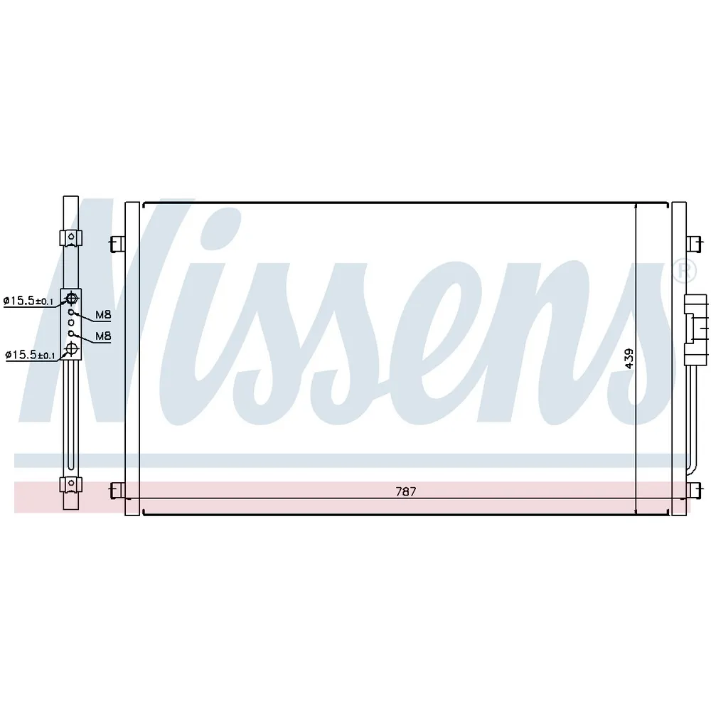 Радиатор кондиционера DODGE Caravan/CHRYSLER Voyager 00-08 NISSENS 94557