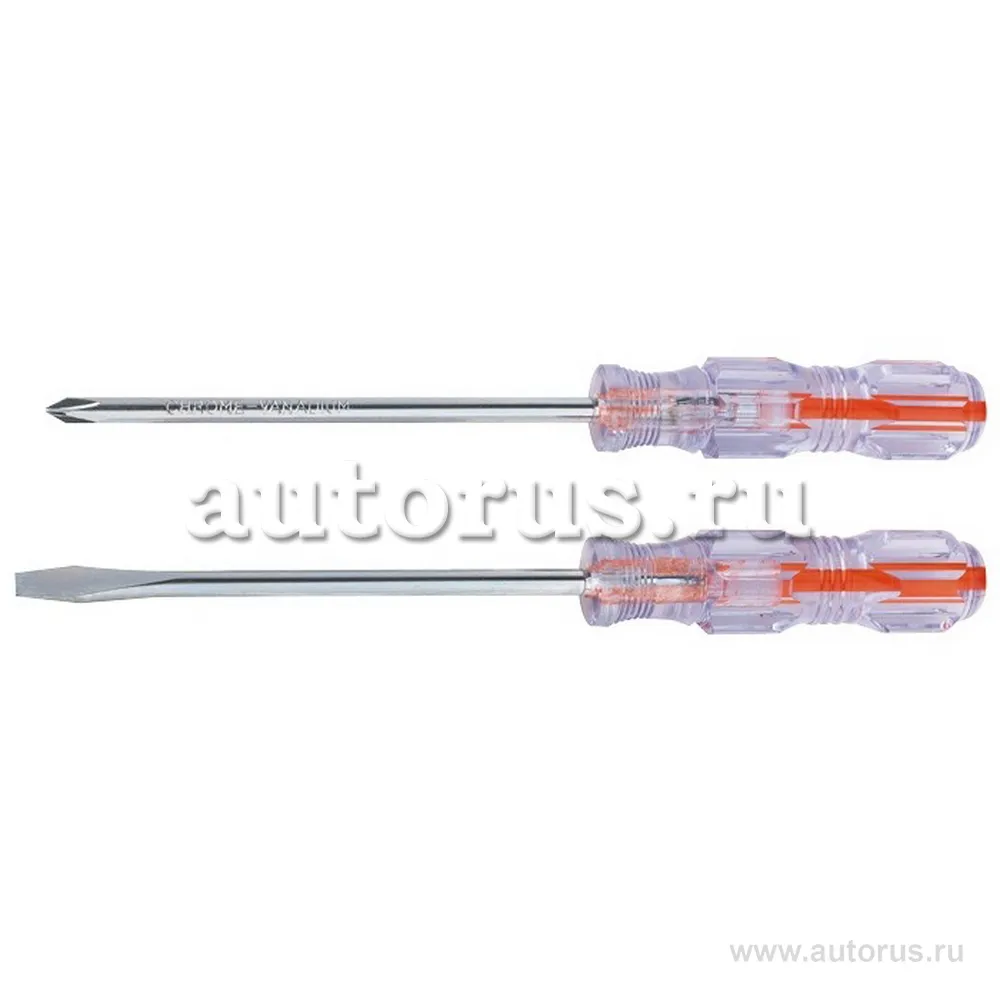 Набор отверток Crystal, 2 шт, SL6x100, PH2x100, углерод. сталь SPARTA 134053