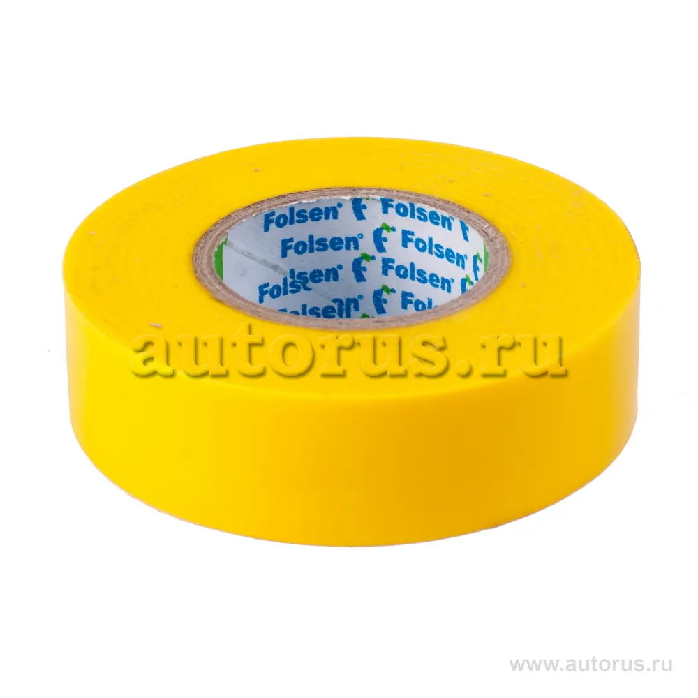 Изолента 19 мм x20 м толщина 0,12 мм ПВХ желтая от -10C до +80C Folsen  Folsen 012501