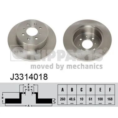 Диск тормозной задний NIPPARTS J3314018