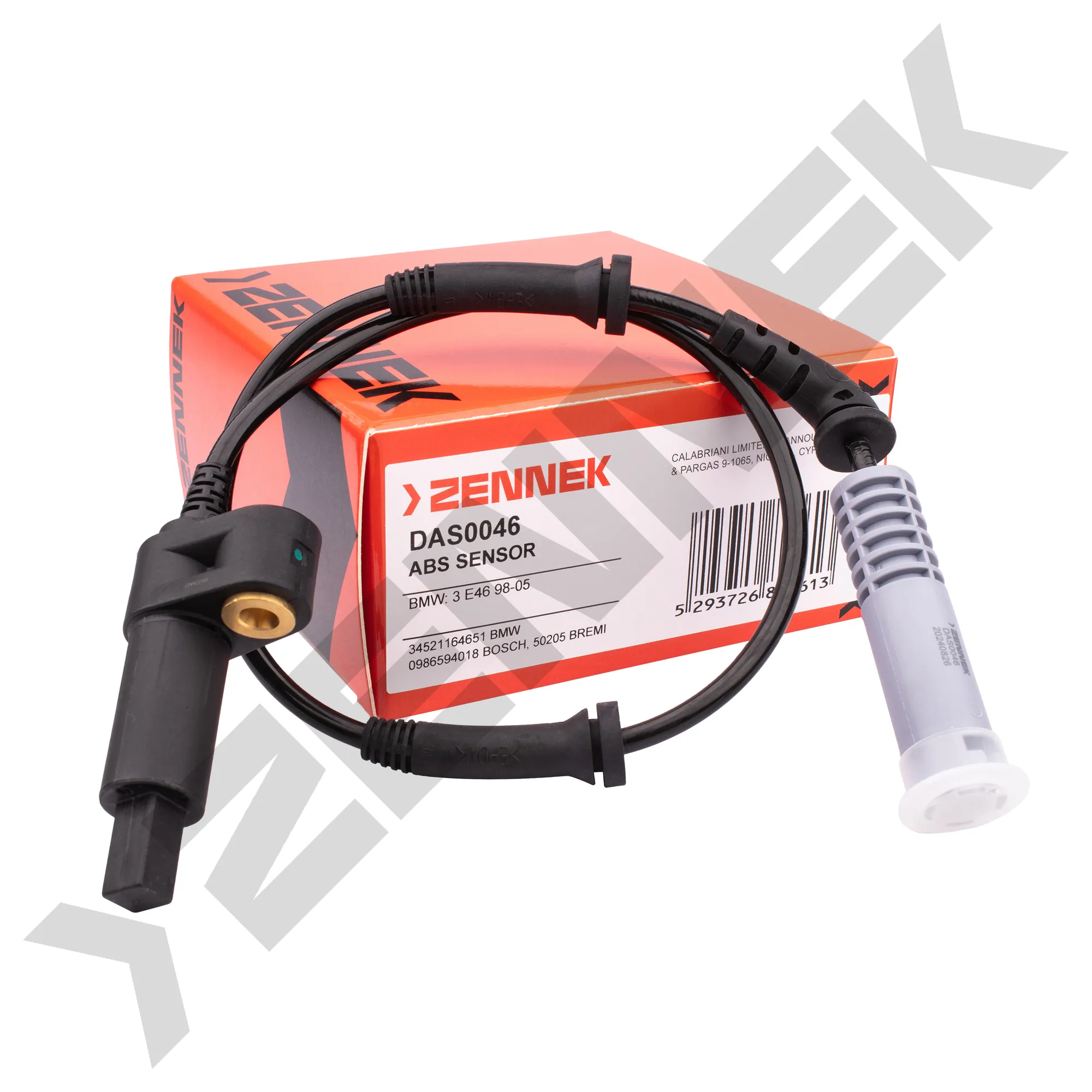 Датчик ABS передний левый/правый BMW 3 E46 98-05 ZENNEK DAS0046