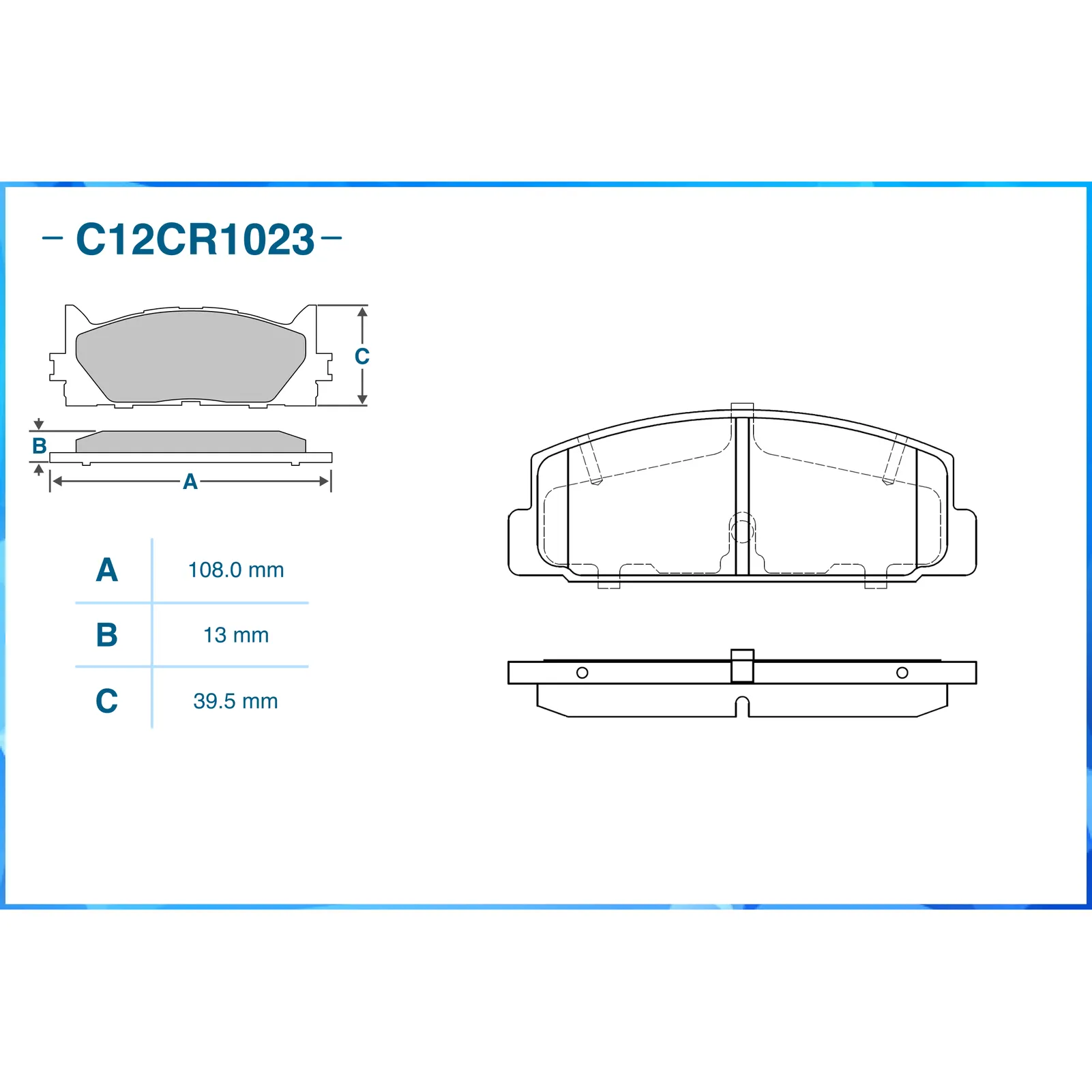 Колодки задние CWORKS C12CR1023