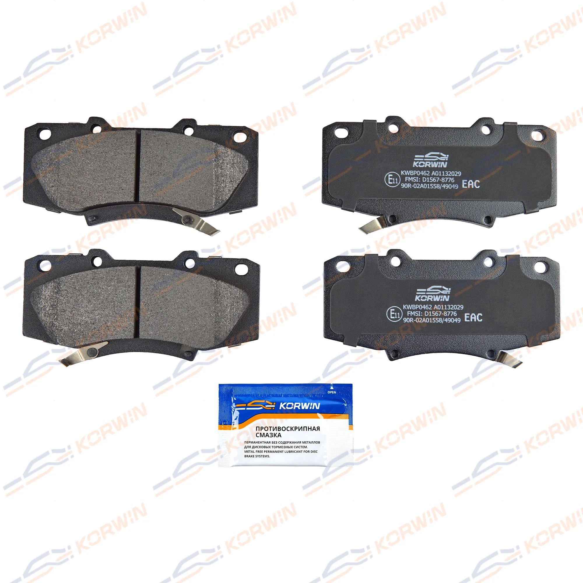Колодки тормозные перед. Toyota Fortuner (04-15)/Hilux VII (04-15) KORWIN KWBP0462