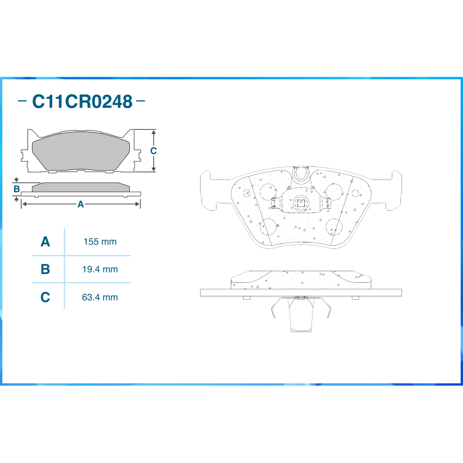 Колодки передние CWORKS C11CR0248