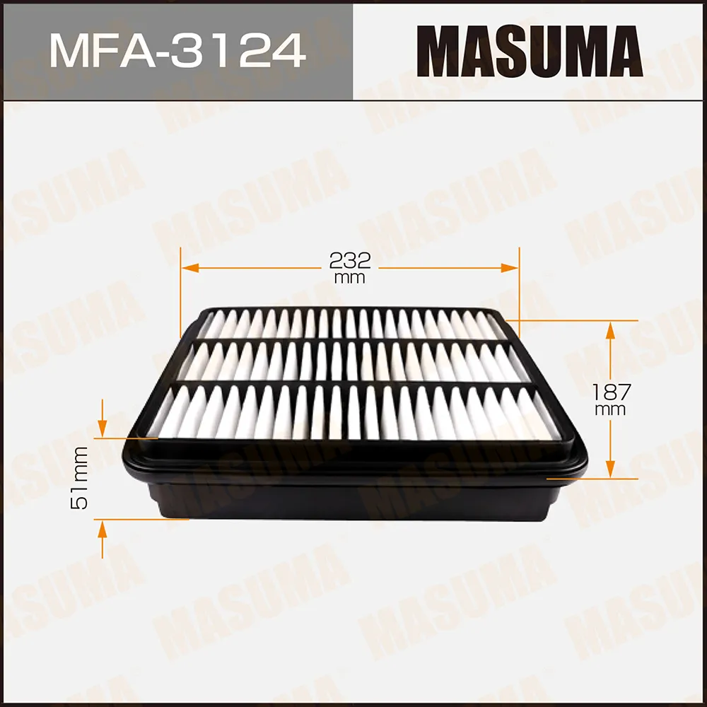 Фильтр воздушный mazda xedos 9 2.02.5 93, mitsubishi galant 1.82.0 92-96 MASUMA MFA3124