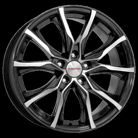 Диск литой R17 7.5J 5x114.3/71.6 ET38 КИК Твист Алмаз черный 76099